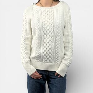 Gap For Good Cream Cable Kint Pullover Sweater Sz Large